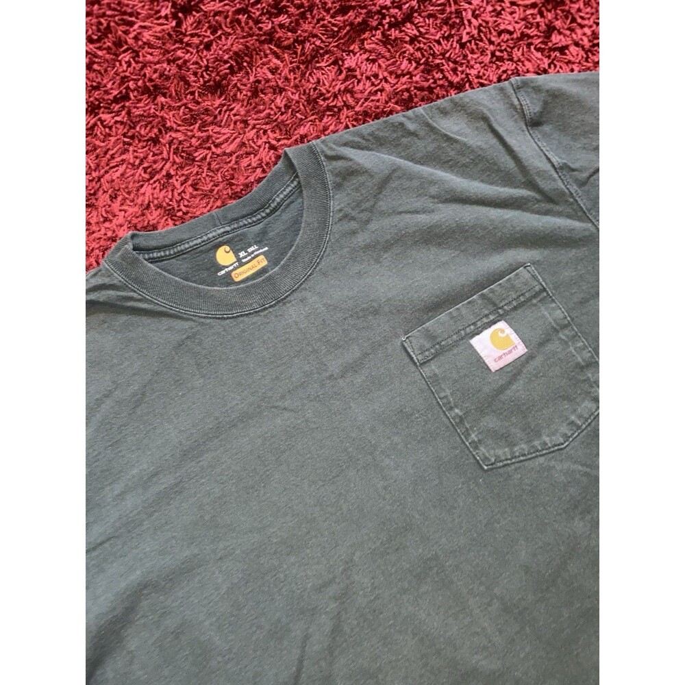 Carhartt Pocket T Shirt Men’s XL Tall Green Short Sleeve Faded Vintage Inspired - Picture 13 of 16
